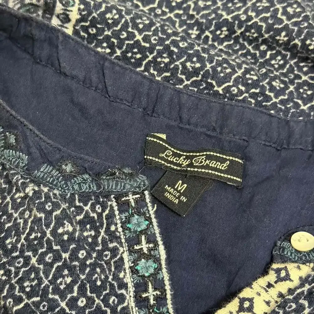 Lucky Brand Embroidered Sleeveless Button Down Boho Top - Picture 5 of 5